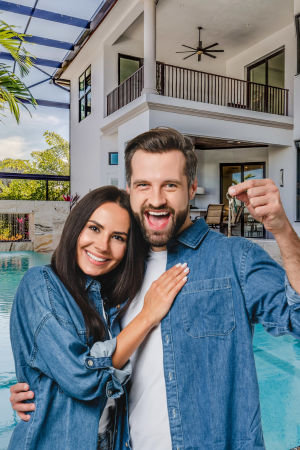 Happy Couple who just purchased a home, Justin and Alyse Keller Realtors, Palm Beach Gardens