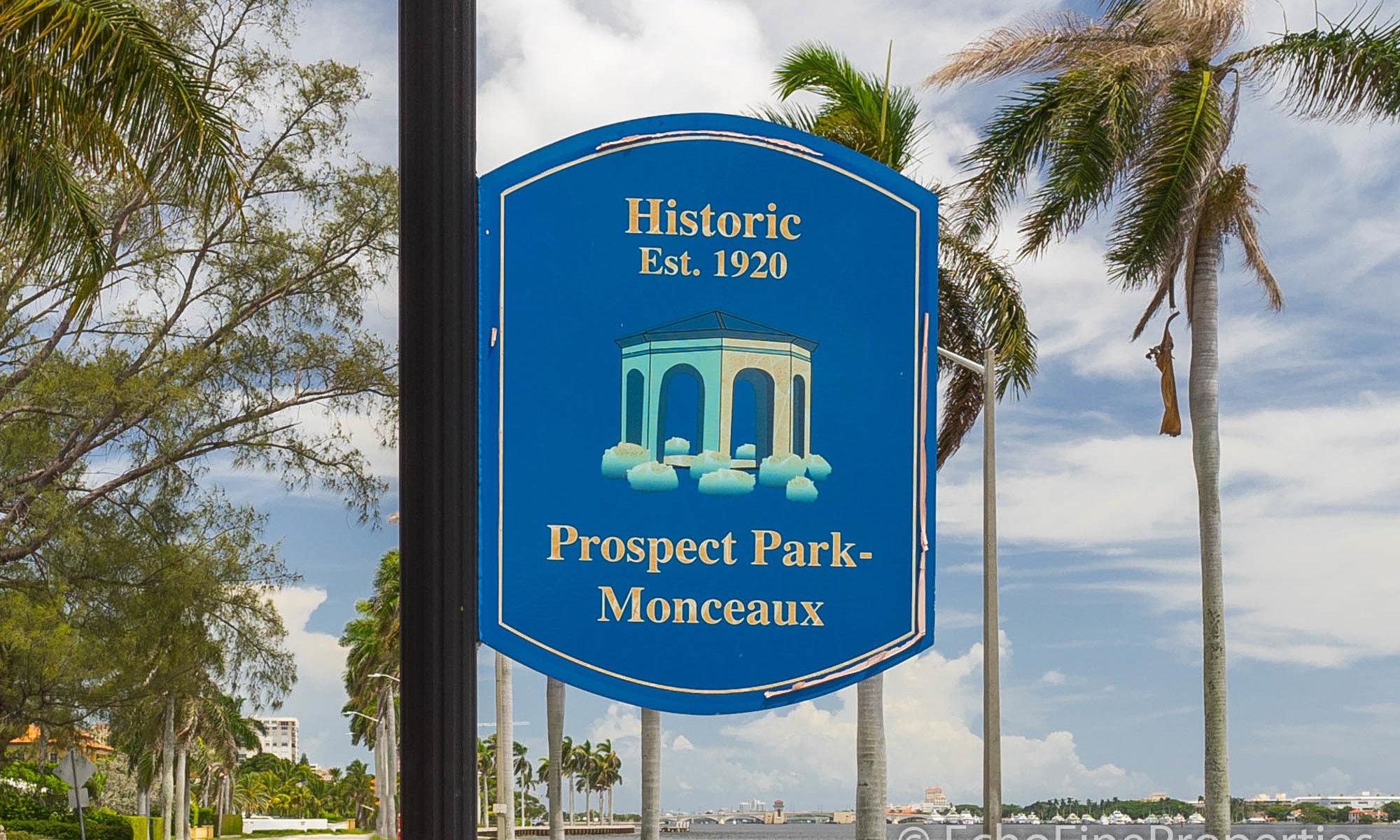 Prospect Park-Monceaux historic neighborhood sign, West Palm Beach