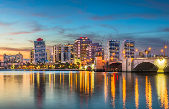 West Palm Beach at night