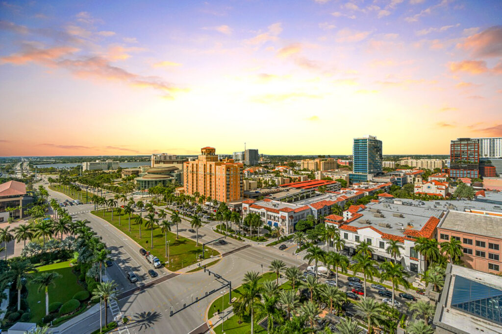 Views from the Balcony of CityPlace South Tower Unit 1710 at 550 Okeechobee Blvd in Downton West Palm Beach, sold by The Keller Team