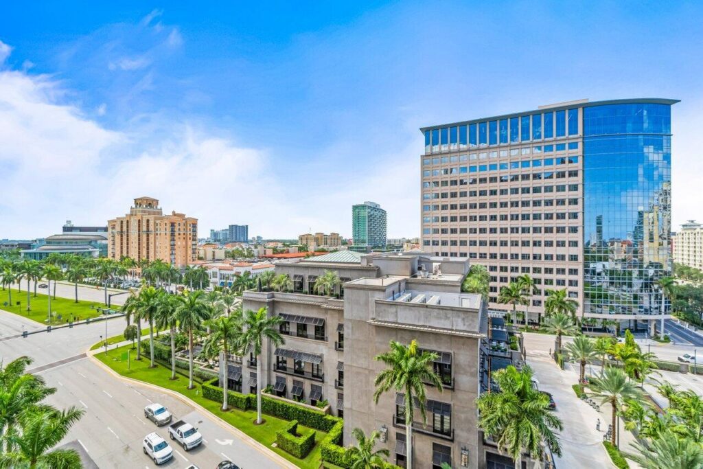 Balcony Views from CityPlace South Tower Unit 1008 at 550 Okeechobee Blvd in West Palm Beach, sold by The Keller Team