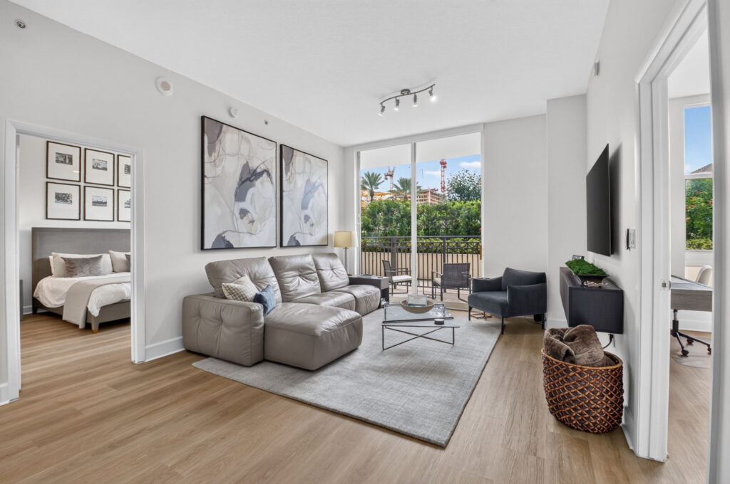 Updated interior of CityPlace South Tower Unit 919 at 550 Okeechobee Blvd in West Palm Beach, sold by The Keller Team