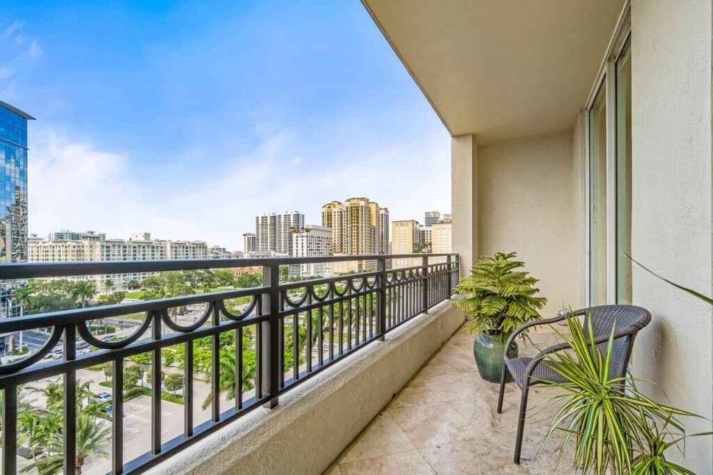 Balcony Views from CityPlace South Tower Unit 1104 at 550 Okeechobee Blvd in West Palm Beach, sold by The Keller Team