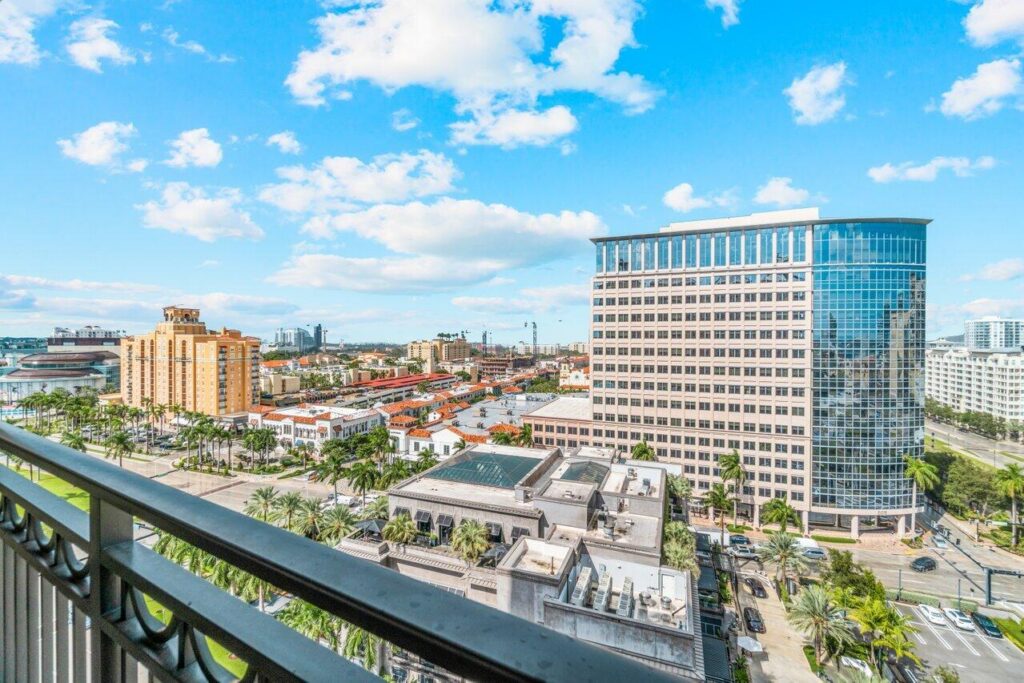 Balcony Views from CityPlace South Tower Unit 1508 at 550 Okeechobee Blvd in West Palm Beach, sold by The Keller Team
