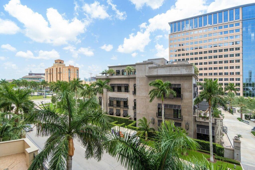 Balcony Views from CityPlace South Tower Unit 506 at 550 Okeechobee Blvd in West Palm Beach, sold by The Keller Team