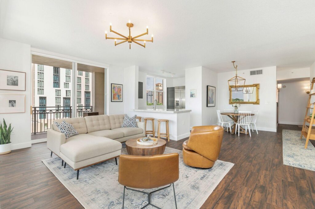 Interior of CityPlace South Tower Unit 622 at 550 Okeechobee Blvd in West Palm Beach, sold by The Keller Team