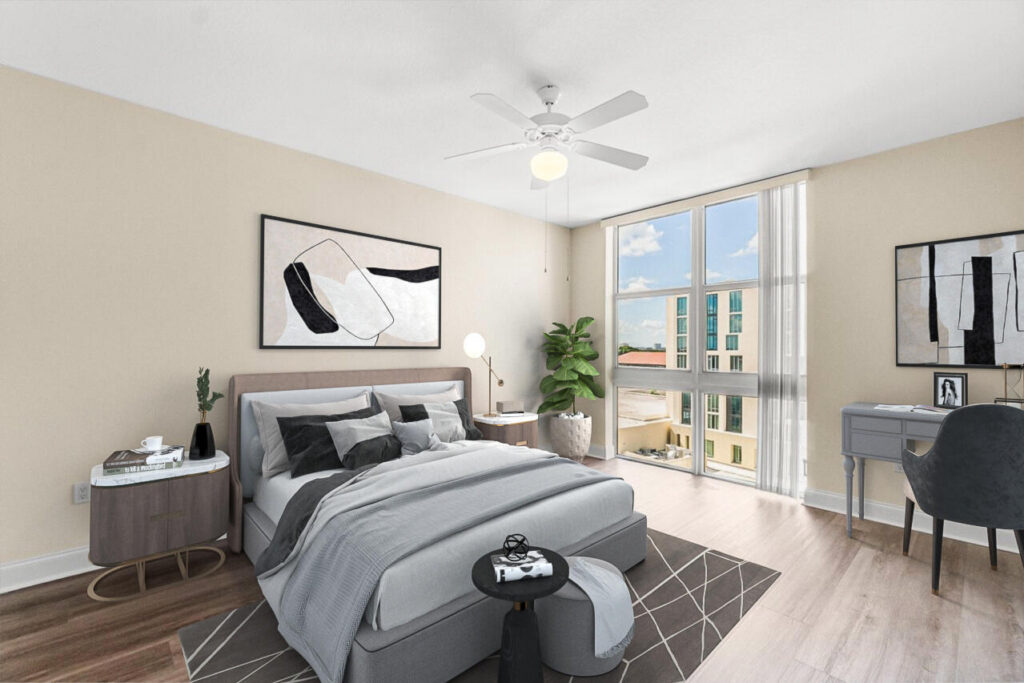Interior of CityPlace South Tower Unit 814 at 550 Okeechobee Blvd in West Palm Beach, sold by The Keller Team