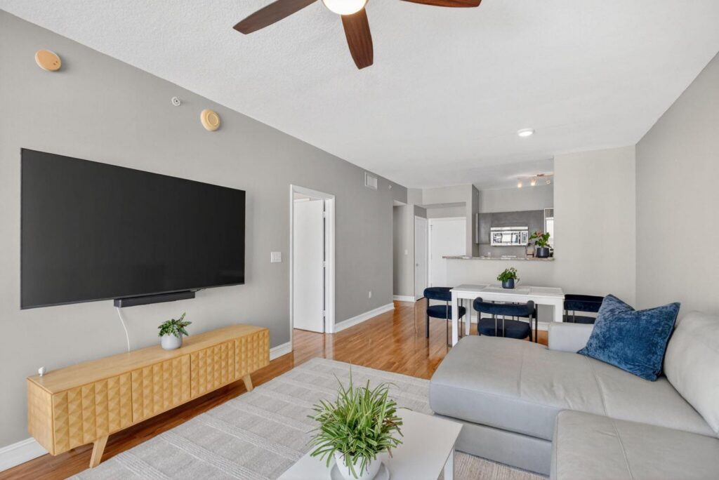 Interior of CityPlace South Tower Unit 821 at 550 Okeechobee Blvd in West Palm Beach, sold by The Keller Team