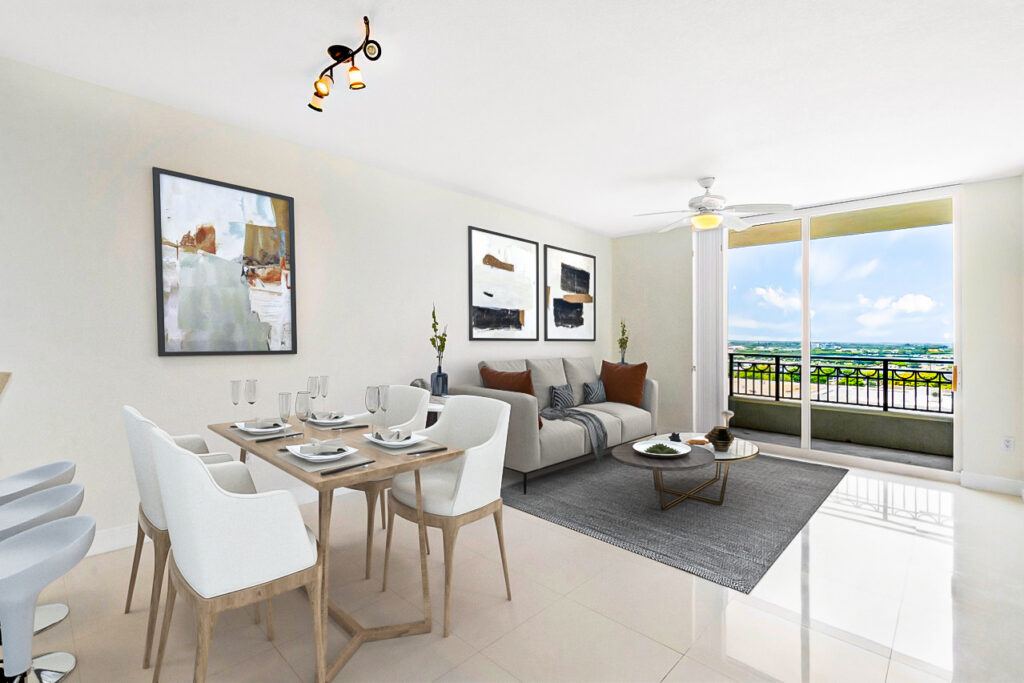Interior of CityPlace South Tower Unit 1421 at 550 Okeechobee Blvd in West Palm Beach, sold by The Keller Team