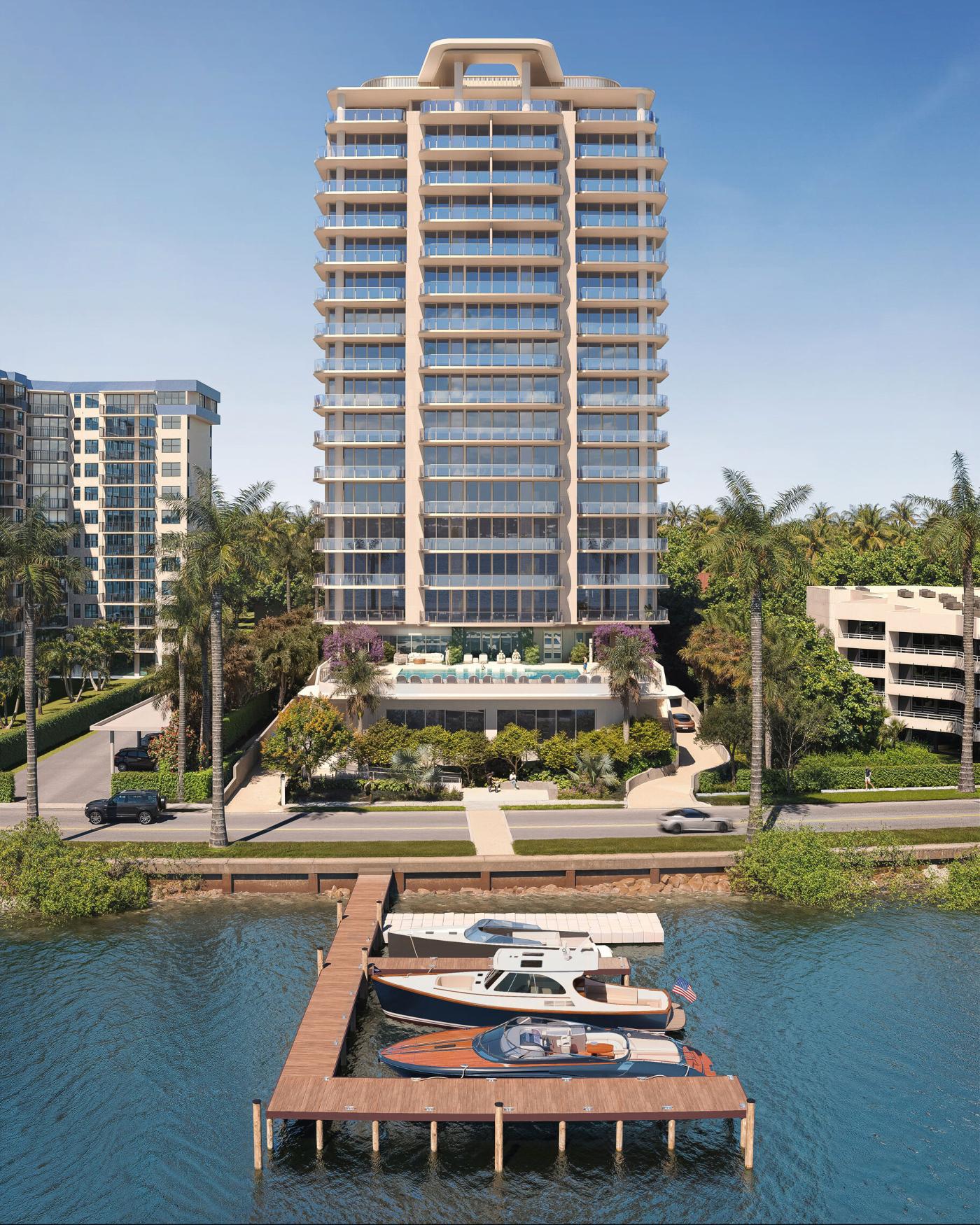 Rendering of the west face of Maison d'Or in West Palm Beach. Renderings courtesy of Maison d'Or.